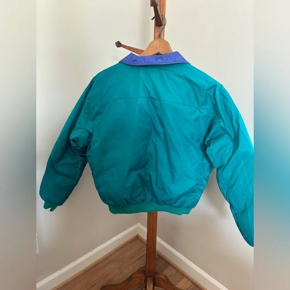 Vintage Columbia women’s XL teal & purple reversible duck down puffer jacket - Picture 2 of 7